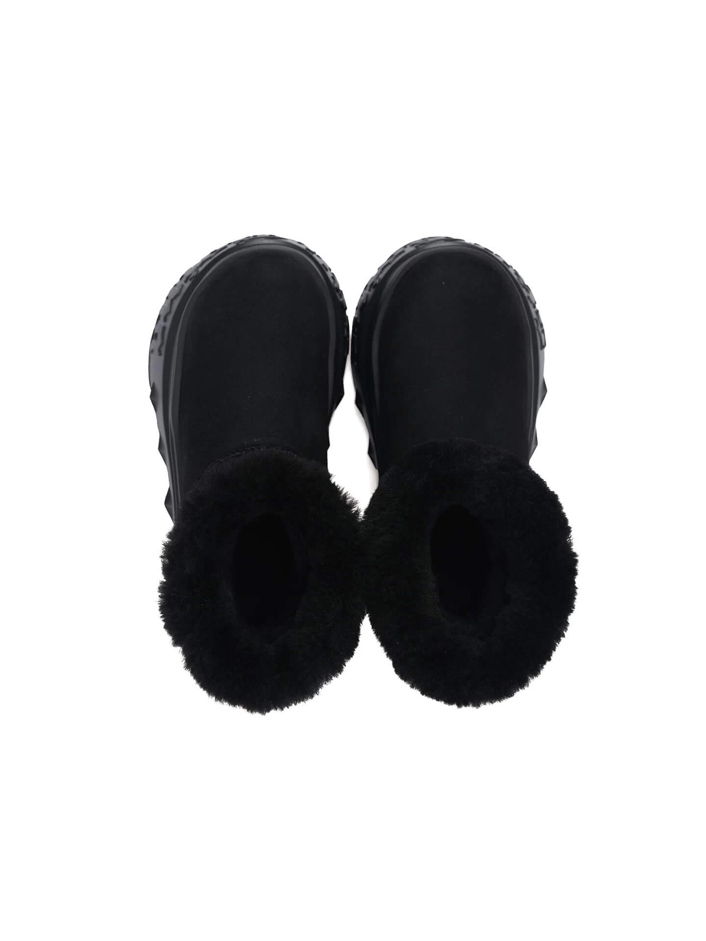 1807 INF-010 Gothic Black Chunky Platform Shearling Boots