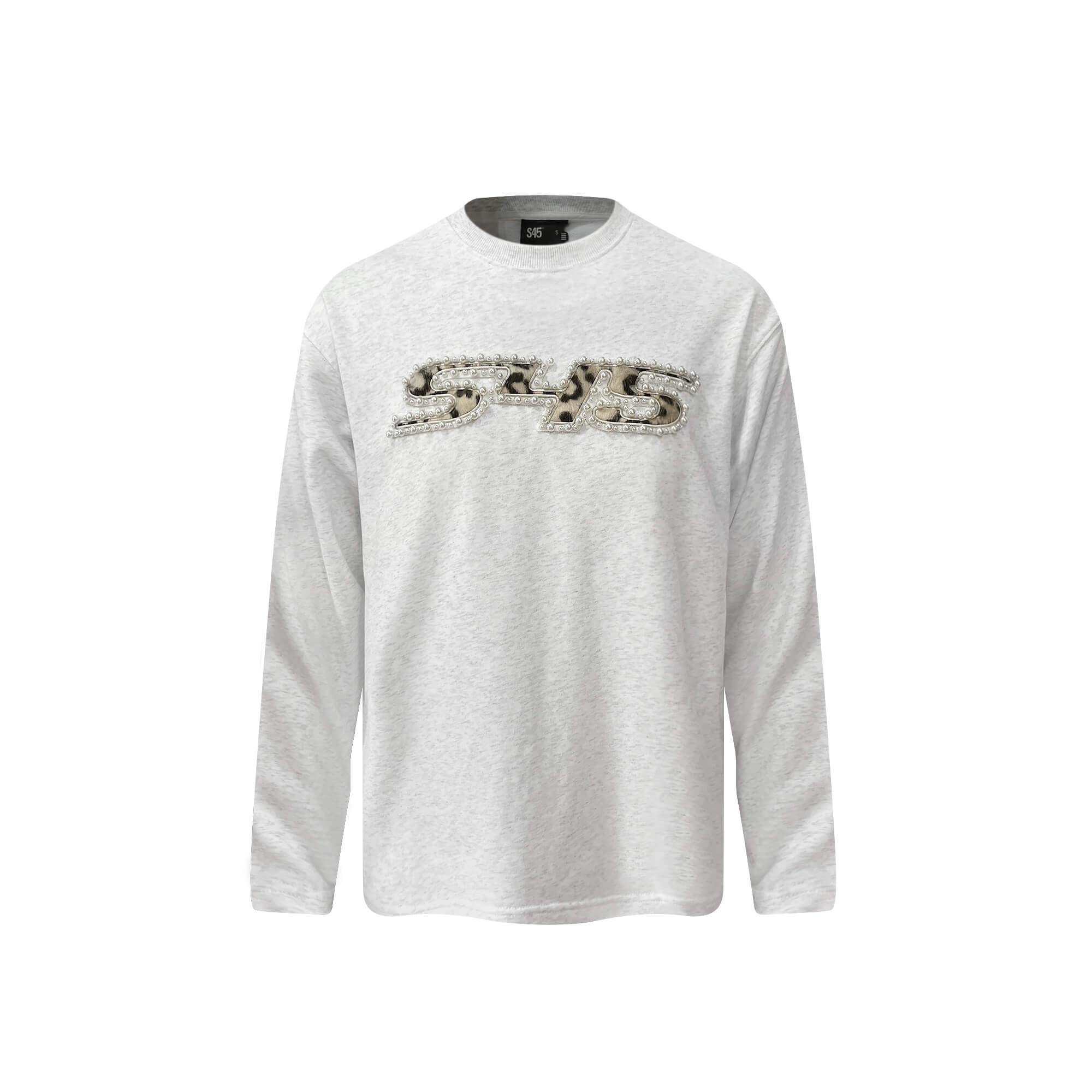 S45 Leopard Patch Pearl Logo Long Sleeve Tee