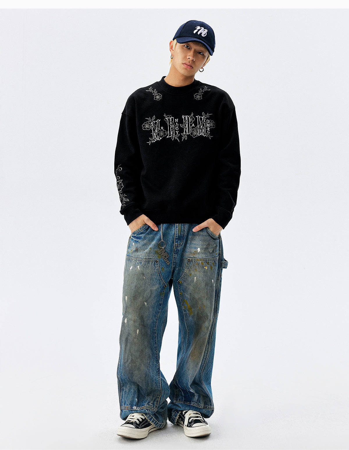 MEDM Floral Logo Embroidered Sweatshirt
