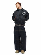NOVACAM Diamond Plaid Quilted Puffer Jacket