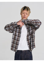 EVILKNIGHT(EK) Plaid Long Sleeve Western Shirt