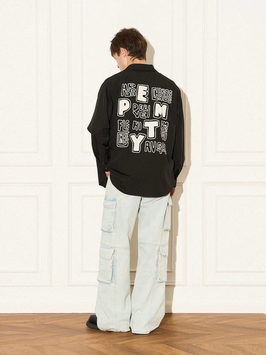 EMPTY REFERENCE Printed Font Long Sleeve Shirt