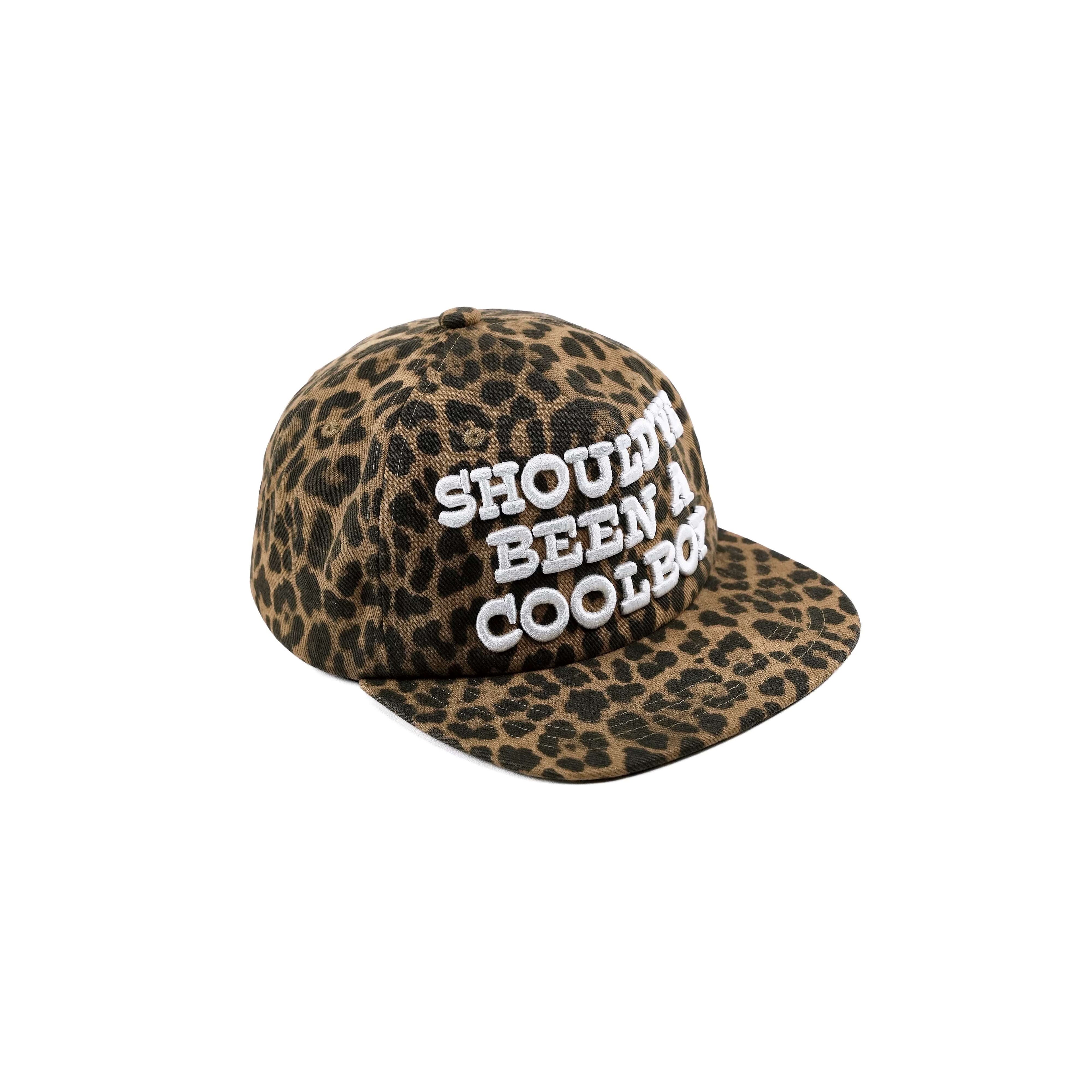 LIBERAFIT Slogan 3D Embroidered Trucker Cap Camo Leopard Denim