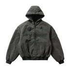 Remedy Embroidered Washed Hooded Bomber Jacket
