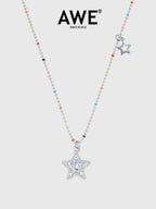 AWE Stars Charm Rainbow Beans Chain Necklace