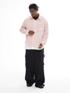 EMPTY REFERENCE Pink Faux Two Piece Long Sleeve Shirt