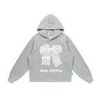 EMPTY REFERENCE Lace Bow Printed Hoodie