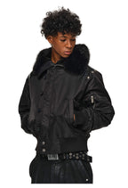 ANTIDOTE Fur Leather Studded N2B Bomber Jacket
