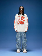 1807 Graffiti Heart Printed Long Sleeve Tee