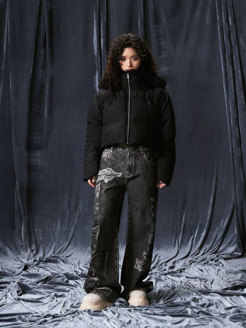 1807 Multi Pocket Digital Print Pants