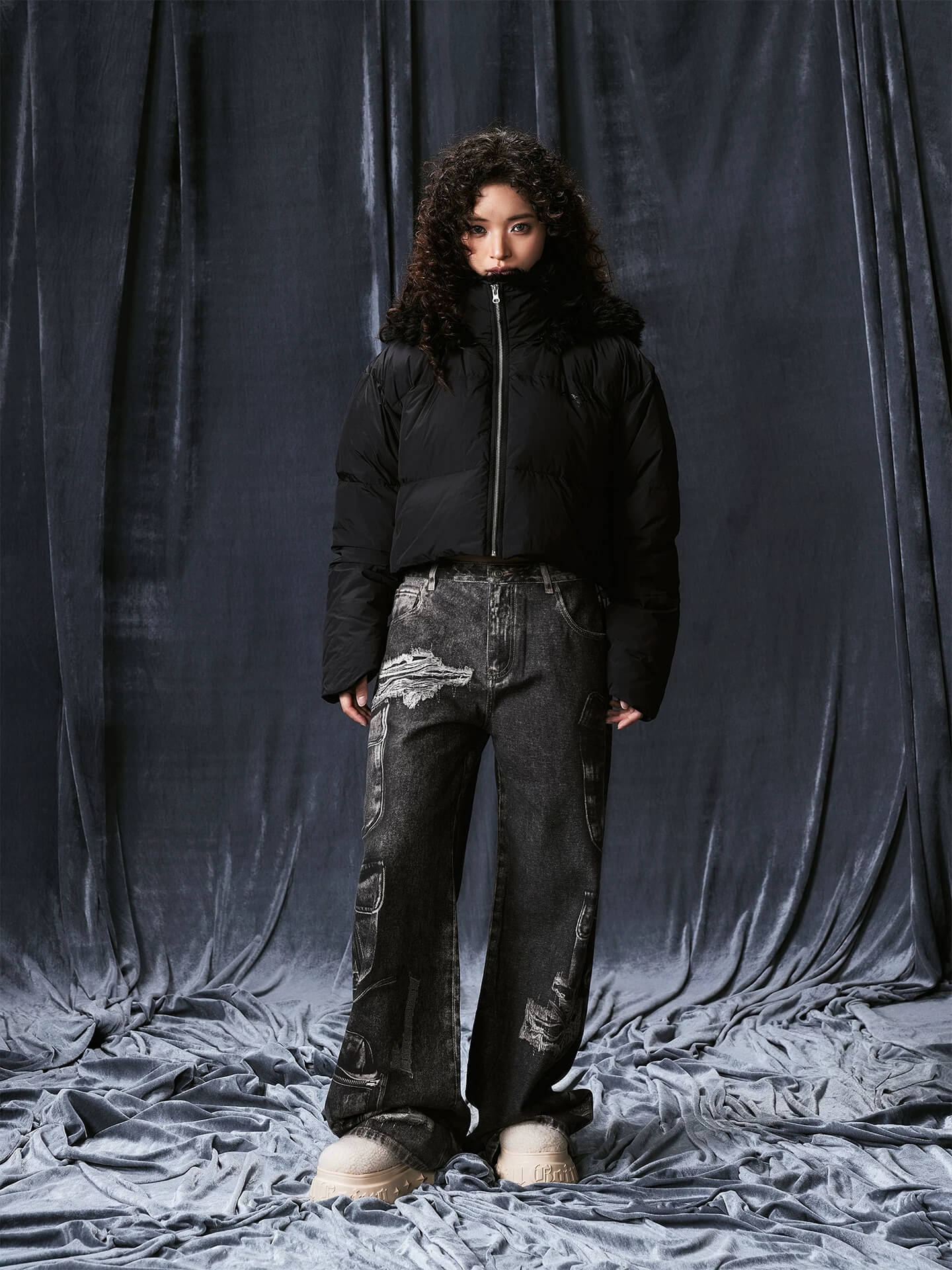 1807 Multi Pocket Digital Print Pants