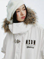 MEDM Detachable Fur Metal Snaps Down Jacket