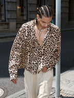 STEEPC Leopard Print Long Sleeve Shirt