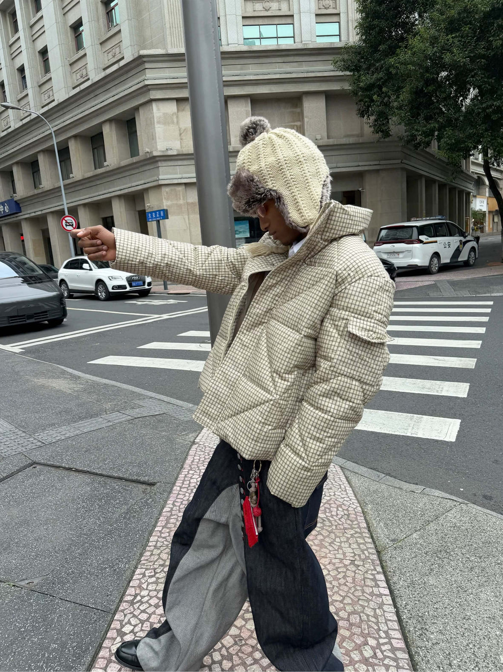 STEEPC Plaid Diamond Quilted Padded Jacket