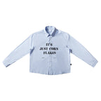 Remedy Letter Print Striped Long Sleeve Shirt
