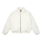 1807 Fur Collar PU Leather Down Jacket