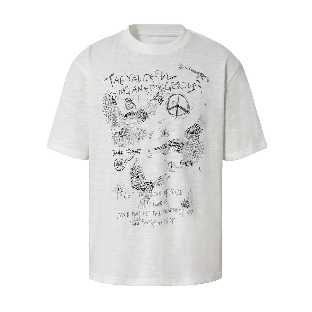 YADcrew Vintage Rhinestone Camo Dove Tee