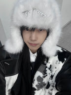 KARMANISTIC Metal Logo Fur Earflap Beanie