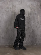 UNDERWATER Dust Black Deconstructed Destruction Hoodie