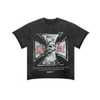 RUSURE Vintage Cross Skull Washed Tee