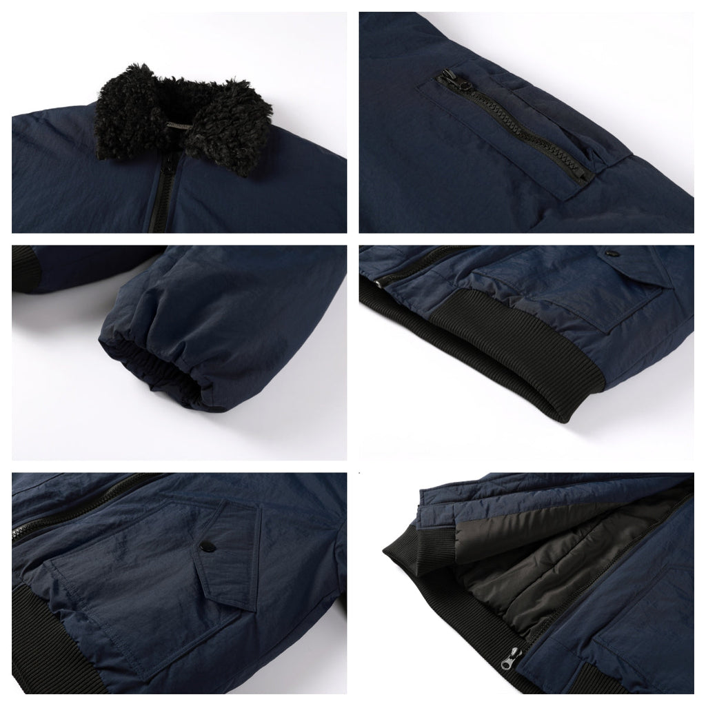 NOVACAM Fur Collar MA-1 Bomber Jacket