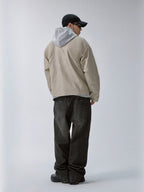 F2CE Patchwork Grain PU Leather Racing Jacket