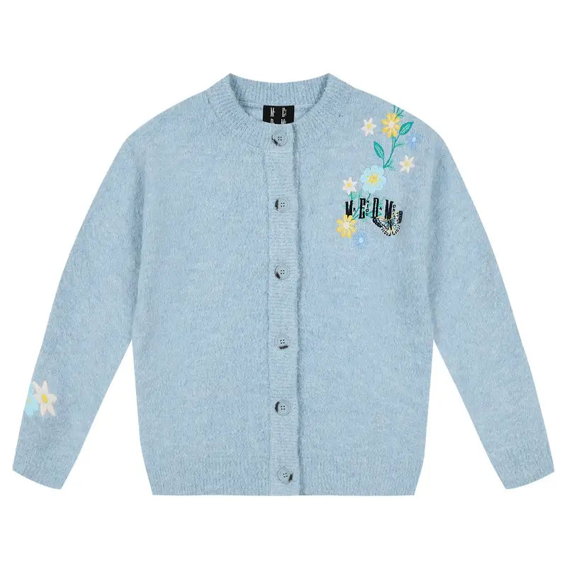 MEDM Floral Vine Embroidered Knit Cardigan