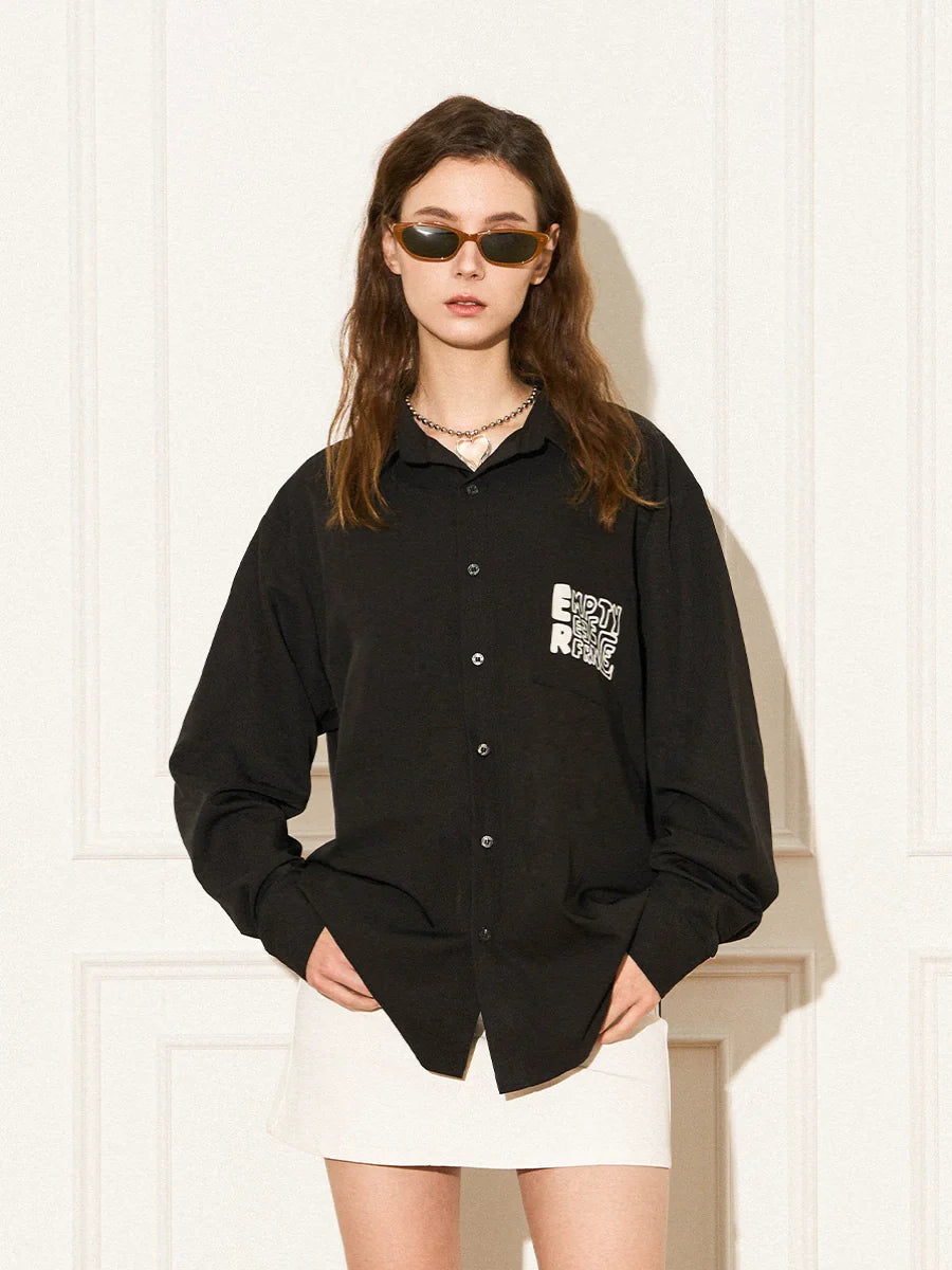 EMPTY REFERENCE Printed Font Long Sleeve Shirt