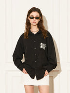 EMPTY REFERENCE Printed Font Long Sleeve Shirt