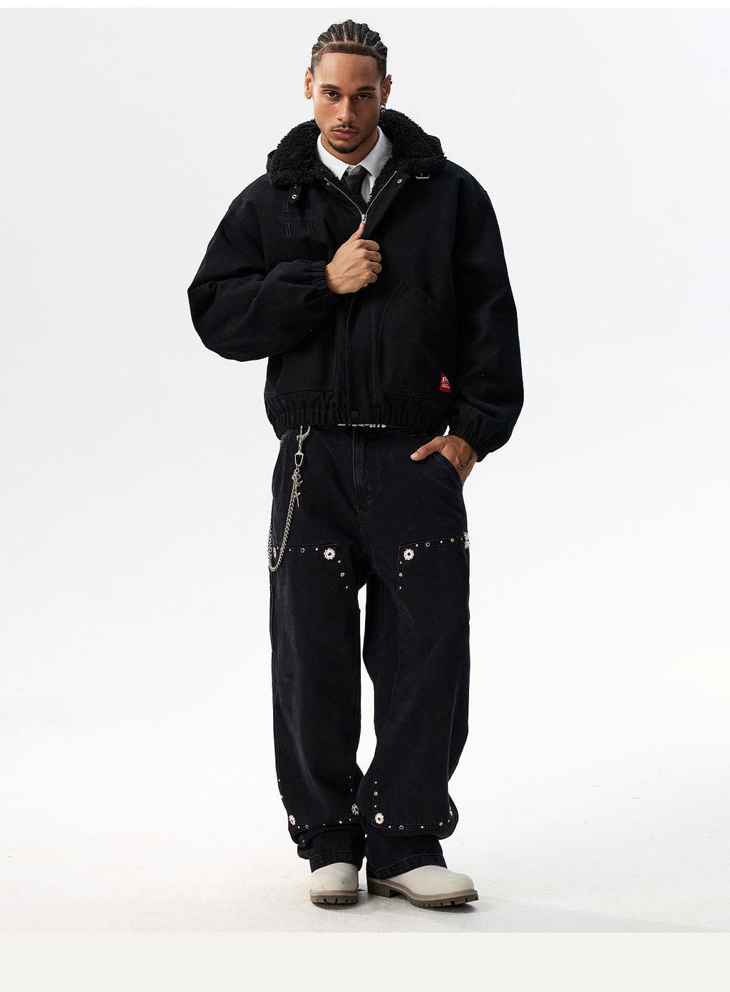MEDM Sherpa Fleece Quilted Work Jacket