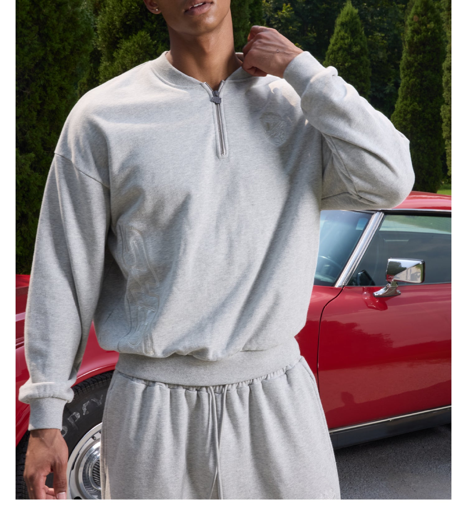 S45 Half Zip Logo Embroidered Sweatshirt