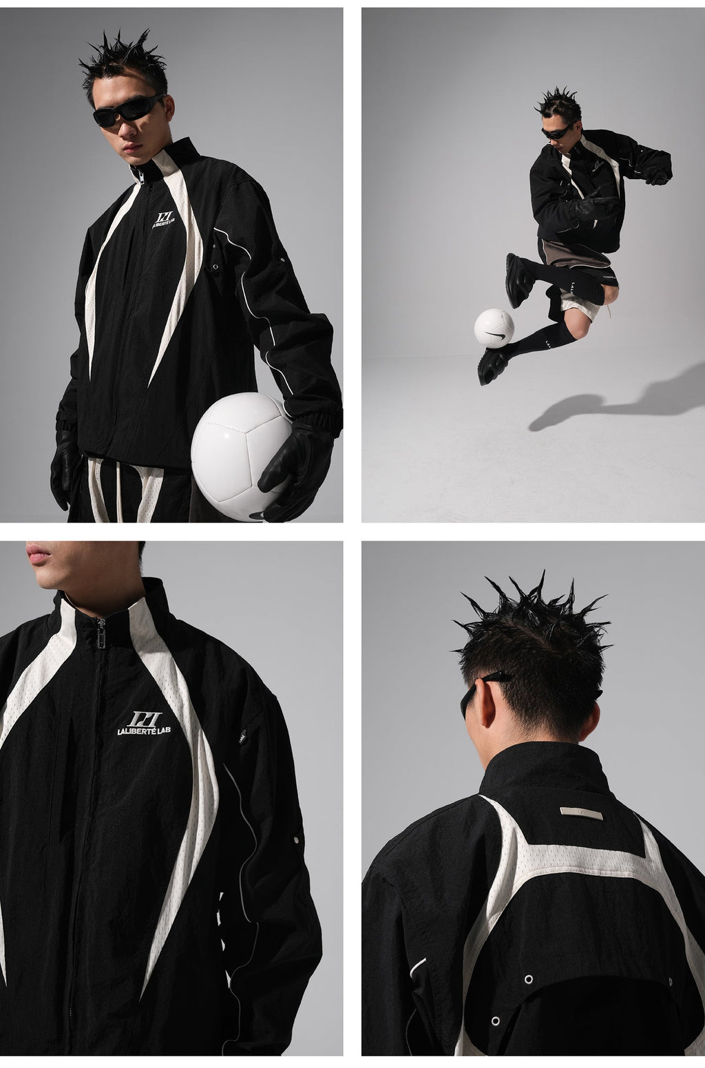 Labt Contrast Stitch Nylon Track Jacket