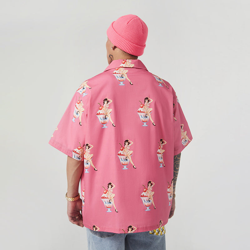 VOTE Ice Cream Girl Cuban Shirt