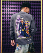 MEDM × JOJO Washed Distressed Character Print Long Sleeve Tee