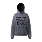 NOVACAM Washed Distressed Black Circle Hoodie
