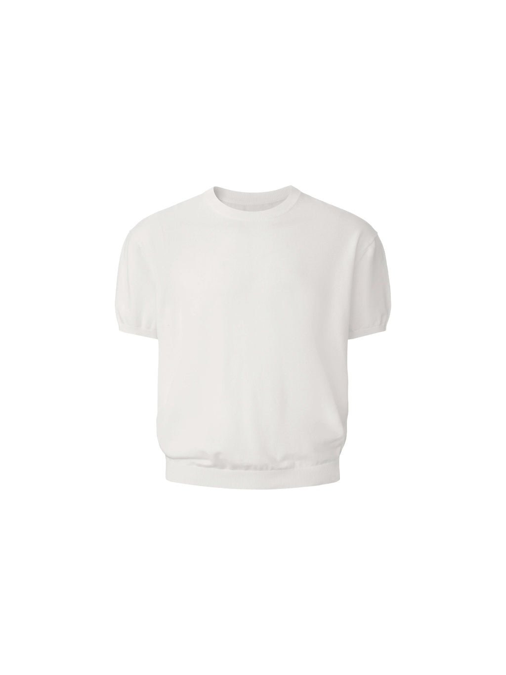 LIBERAFIT Cotton Knit Ribbed Trim Short Sleeve Tee