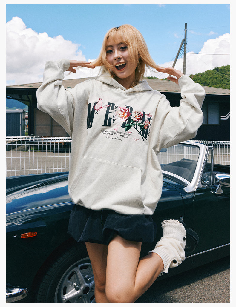 MEDM Rose Embroidered Hoodie
