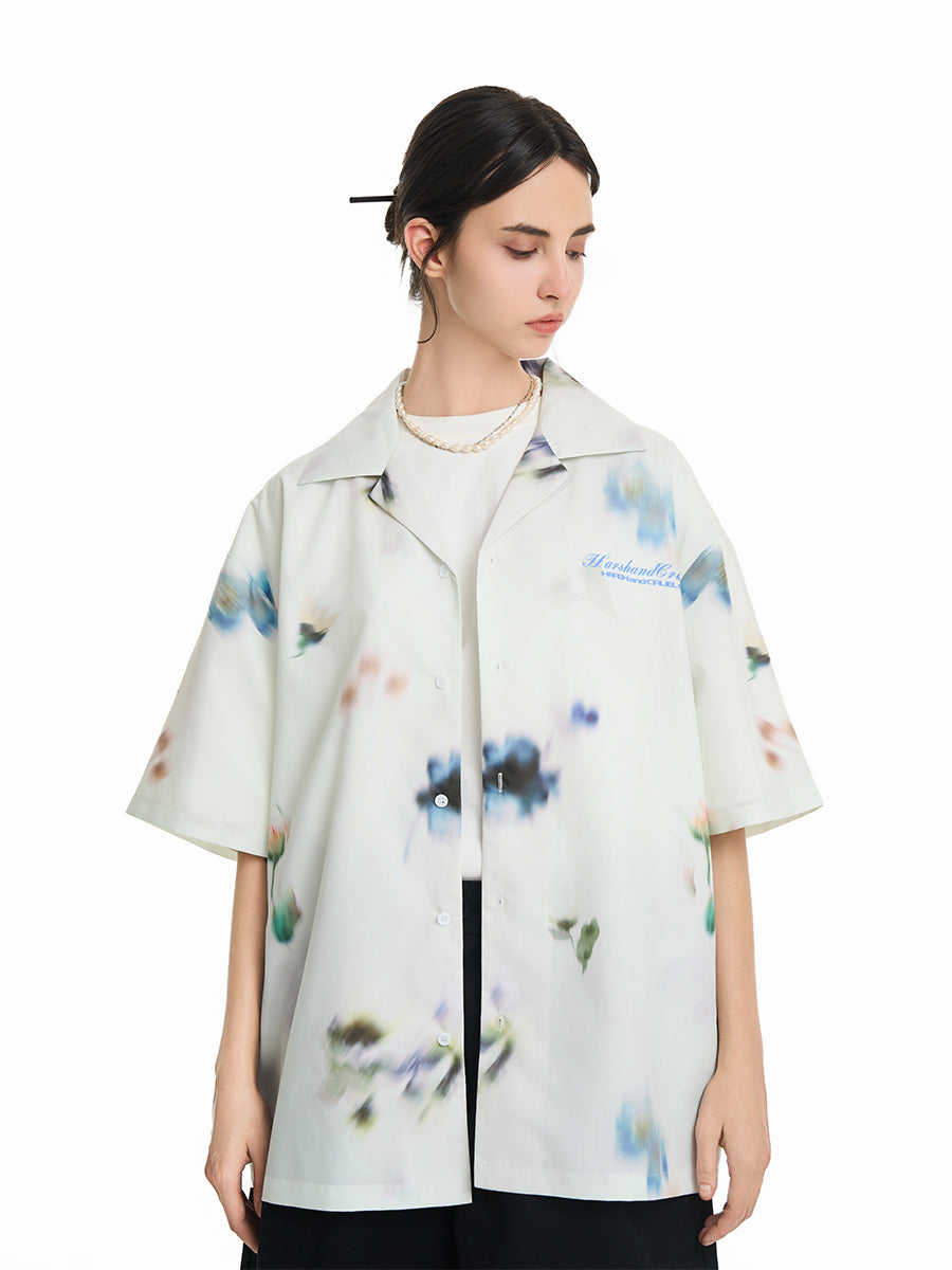 Harsh and Cruel Floral Oil Painting Cuban Shirt