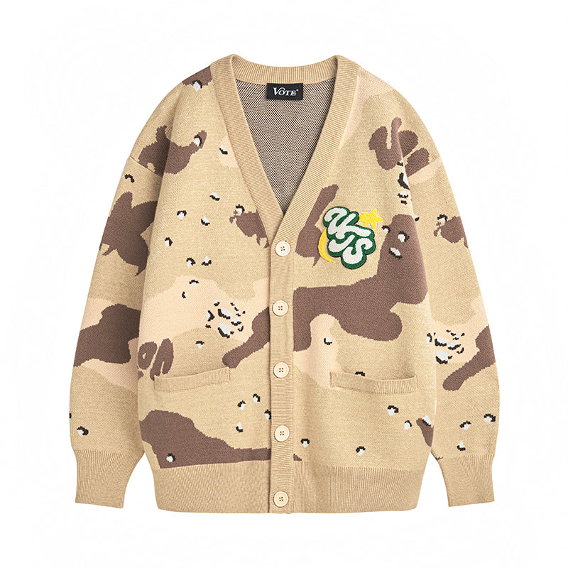 VOTE Desert Camouflage Knit Cardigan