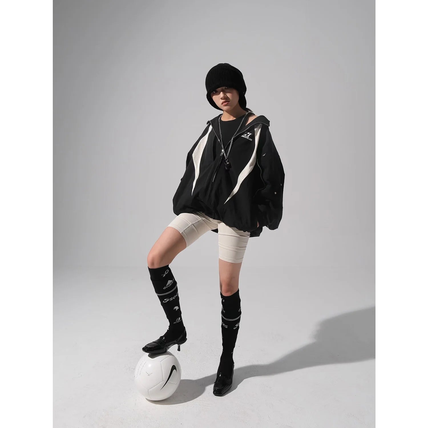 Labt Contrast Stitch Nylon Track Jacket