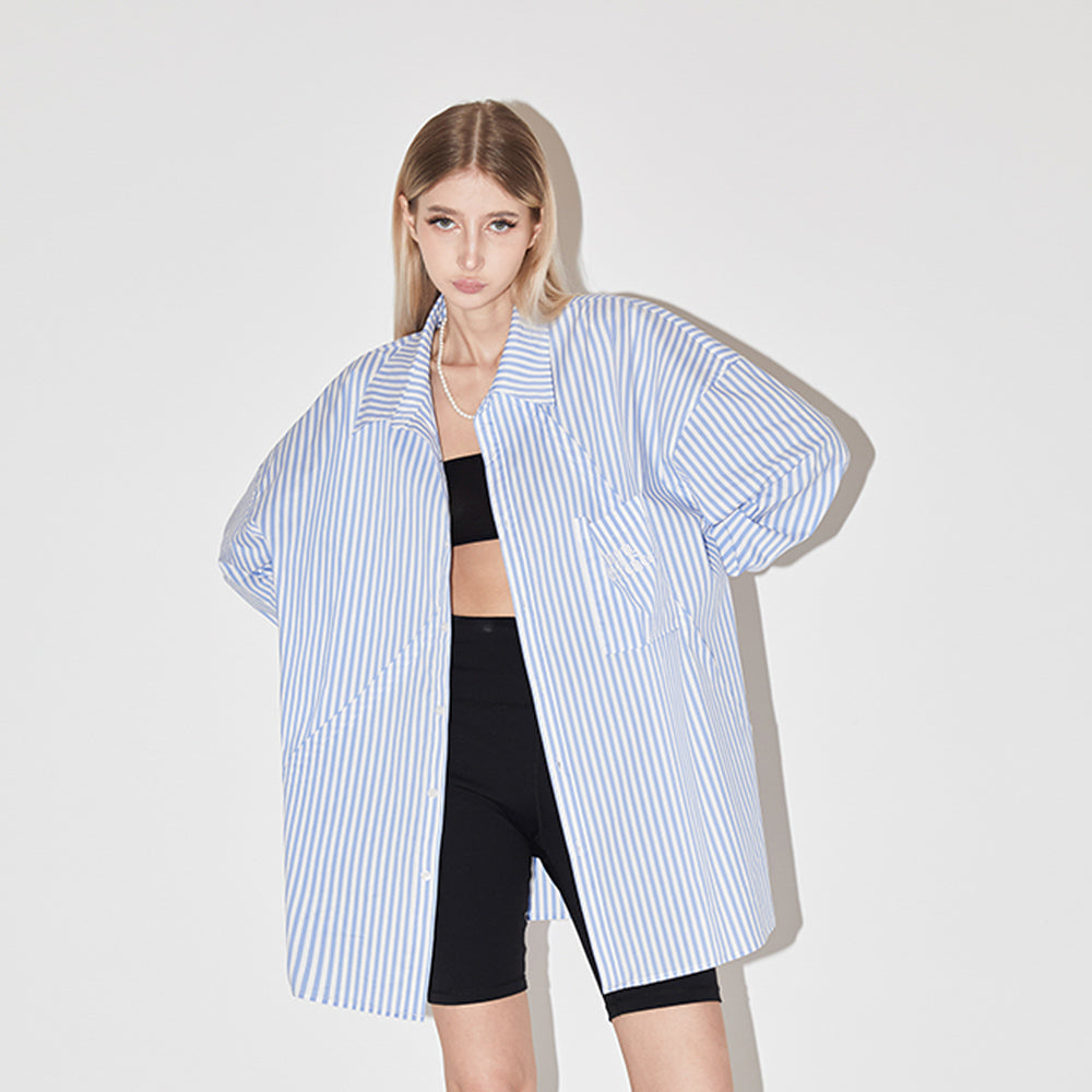 EMPTY REFERENCE Stripes Structured Long Sleeved Shirt
