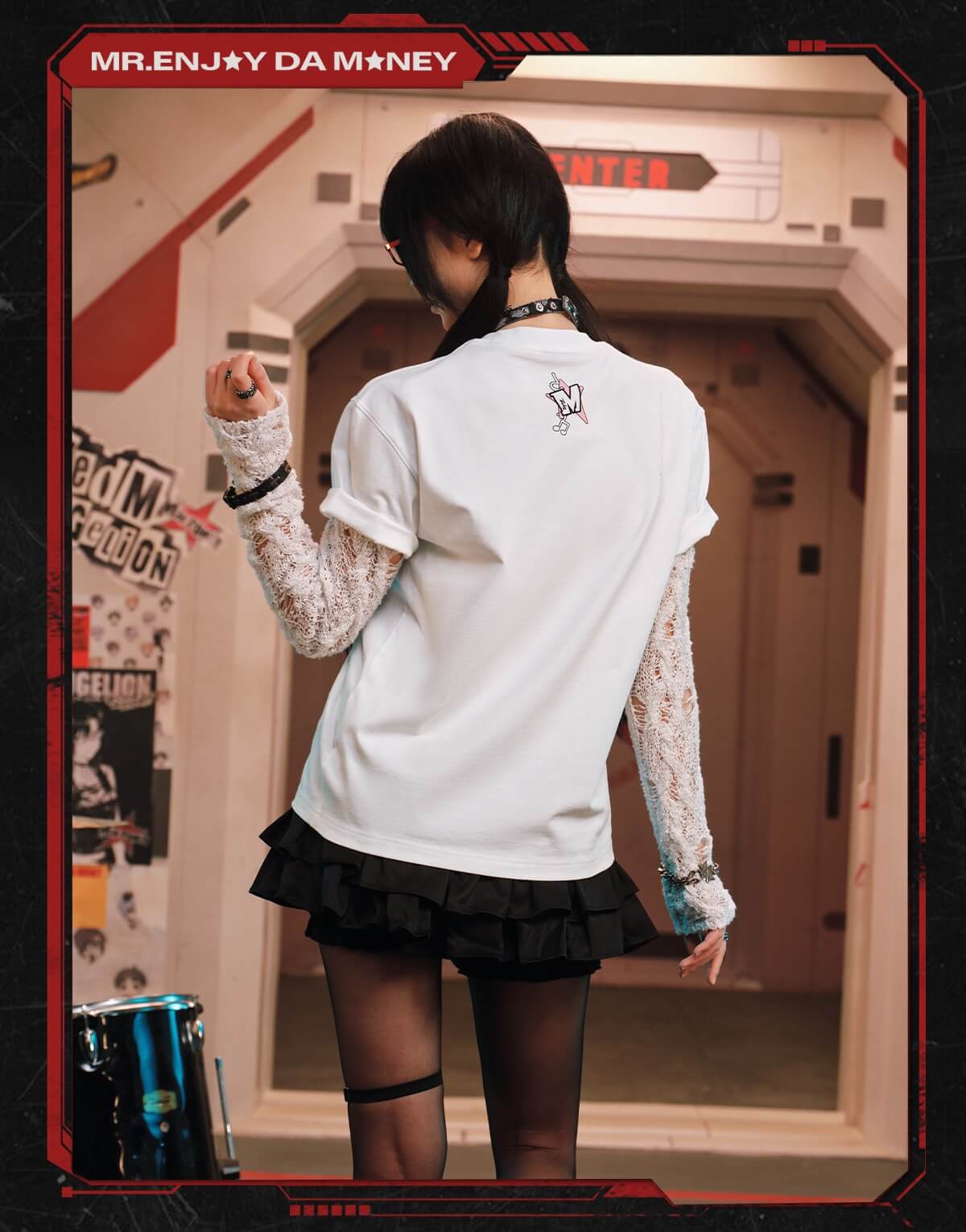 MEDM x EVA NEVER END Cute Character Music Note Graphic Tee