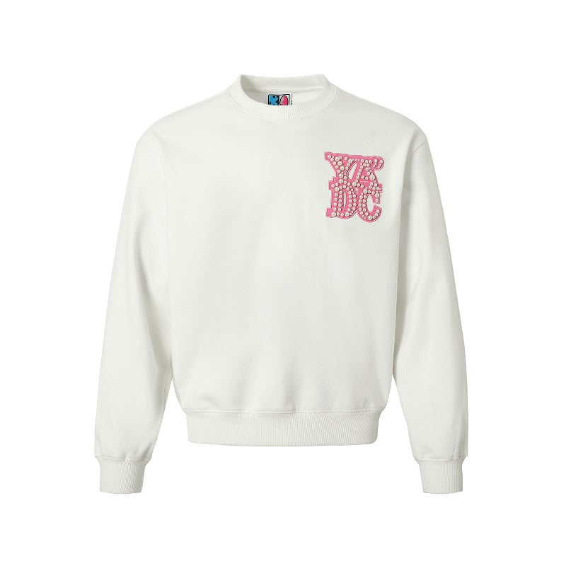YADcrew Pearl Leather Logo Sweatshirt