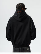 MEDM Flame Rhinestone Embellished Hoodie