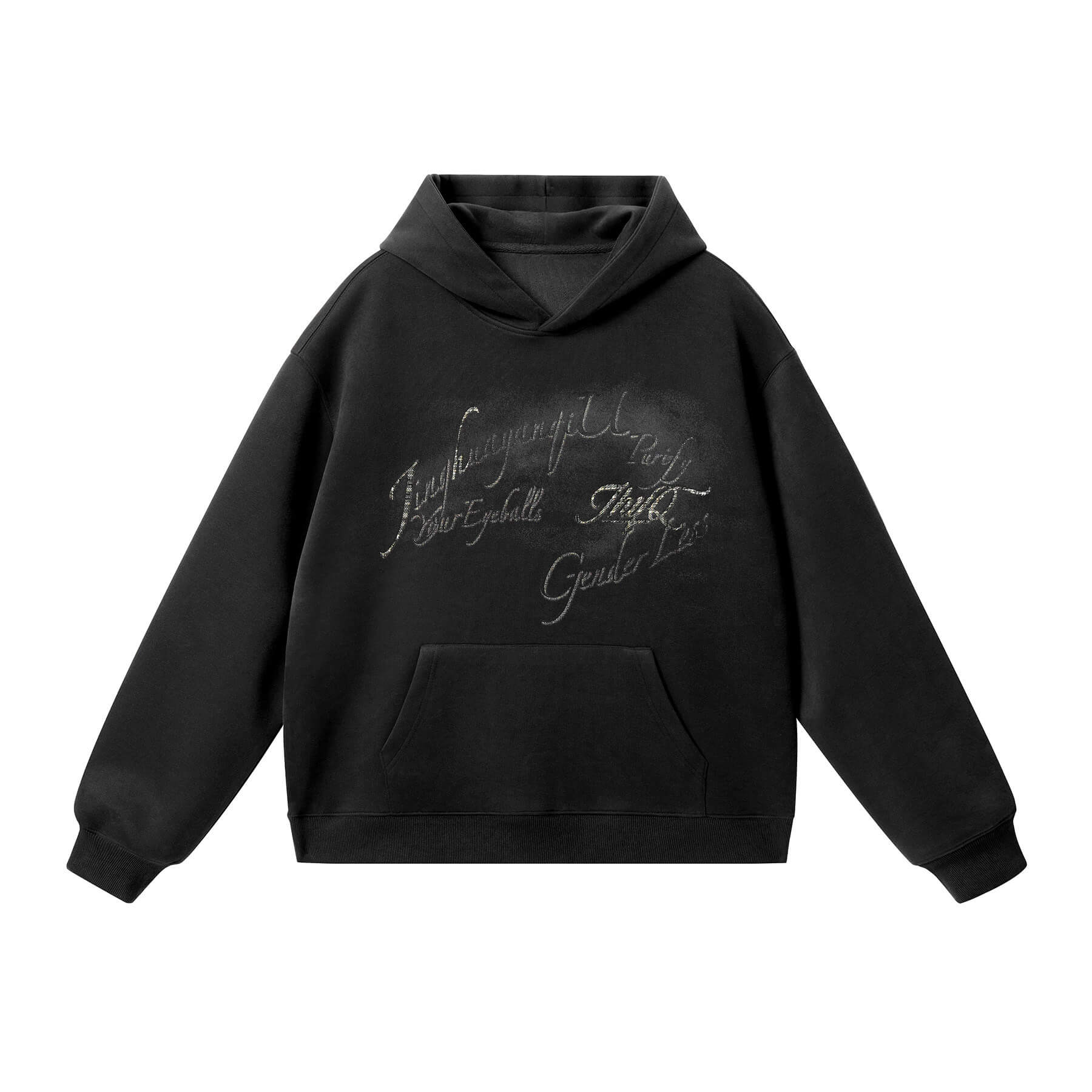 JHYQ Vintage Gradient Lettering Print Hoodie