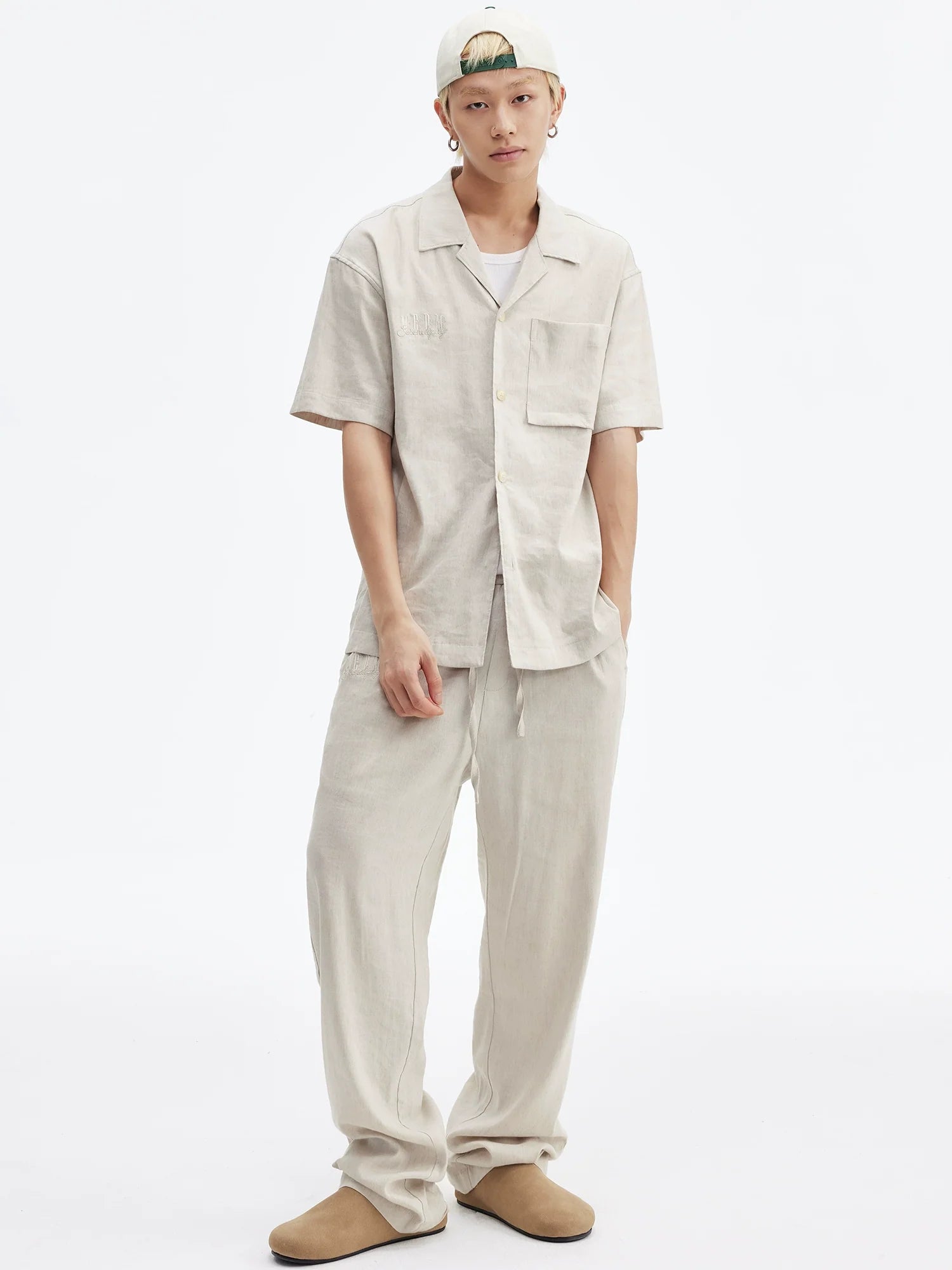 MEDM Linen Cuban Collar Shirt