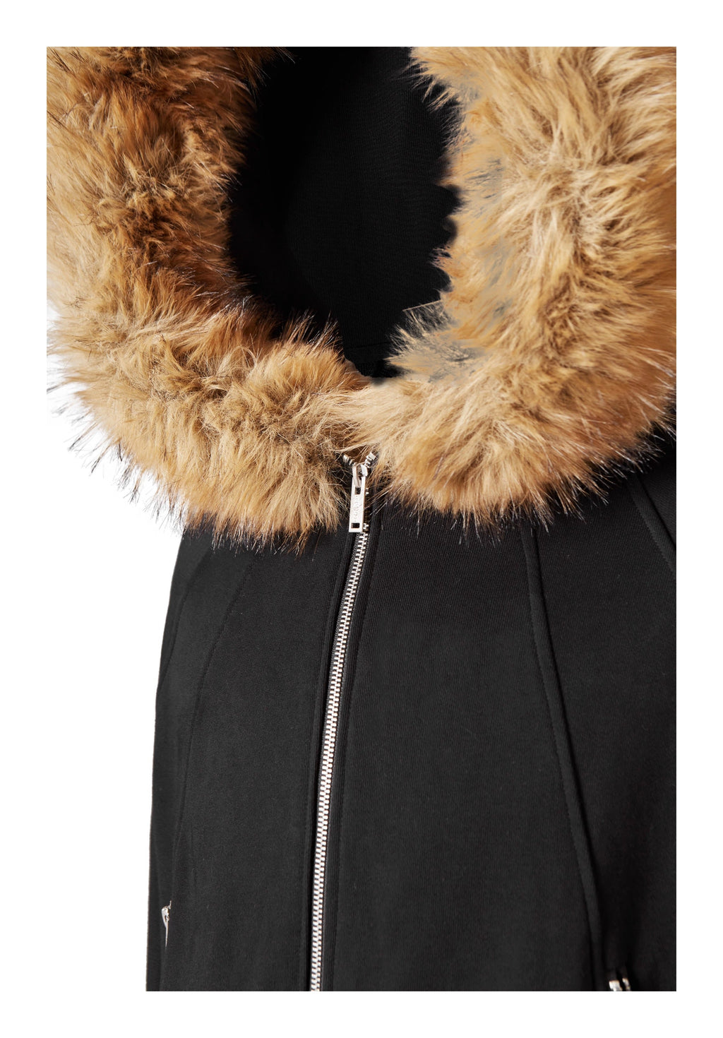 KARMANISTIC Fur Collar Hooded Jacket