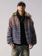 Remedy Gradient Plaid Quilted Lined Shirt Jacket