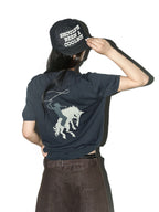 LIBERAFIT Star Cowboy Print Cotton Knit Ribbed Trim Short Sleeve Tee