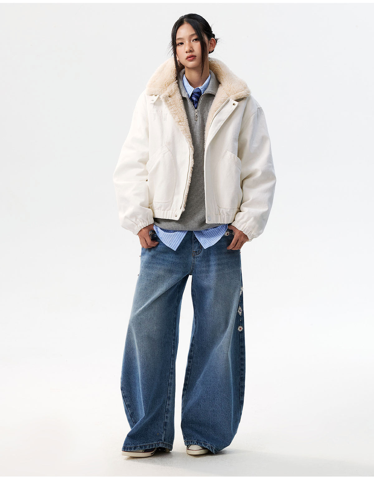 MEDM Sherpa Fleece Quilted Work Jacket
